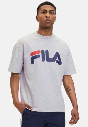 Fila LOWELL LOGO  - T-shirt con stampa - light grey melange