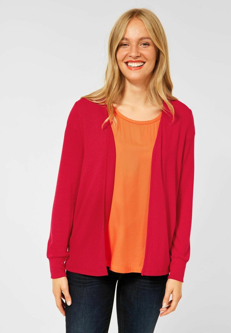 Damen Strickjacken | Street One Strickjacke rot/rot-meliert - KX54022 Damen Strickjacken | Street One Strickjacke rot/rot-meliert - KX54022