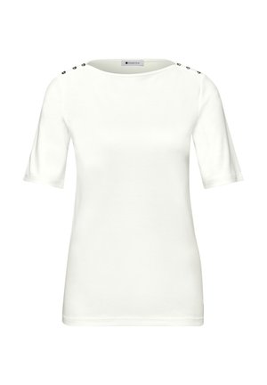 Street One, SHIRT MIT KNOPFDETAIL - T-shirts print - weiß