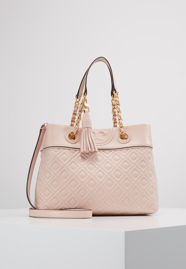 tory burch fleming small tote shell pink