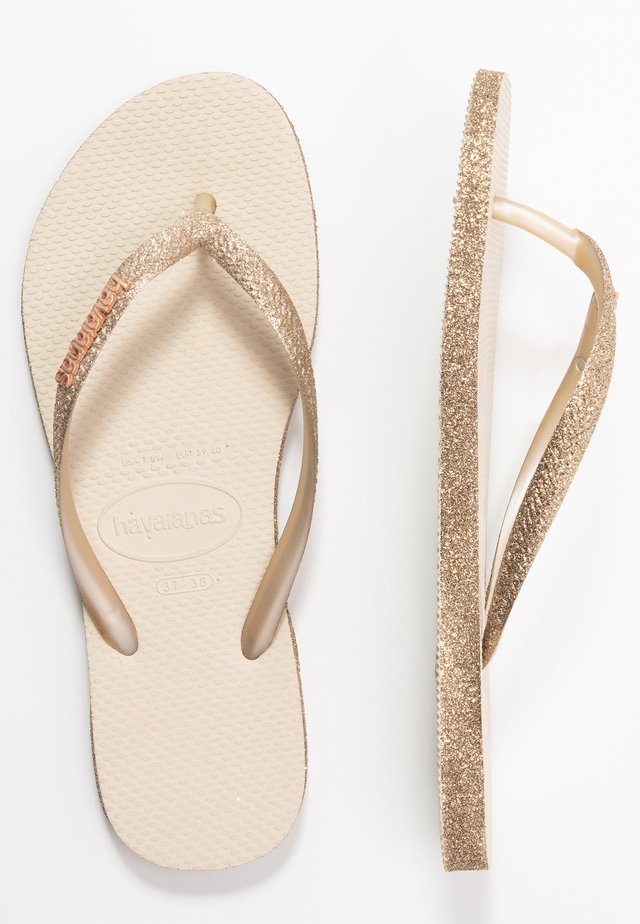 SLIM FIT SPARKLE - Teensandalen - beige
