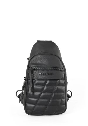 SLING ZIP POCKETS LOGO RIVET ADJUSTABLE - Borsa a tracolla - black