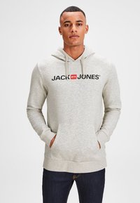 Jack & Jones JJECORP LOGO - Jersey con capucha - white melange