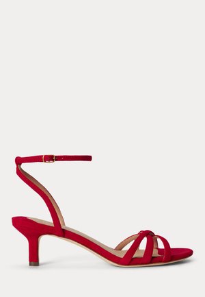 Lauren Ralph Lauren KENDYL KITTEN-HEEL SUEDE SANDAL - Σανδάλια με λουράκι αστραγάλου - festive red