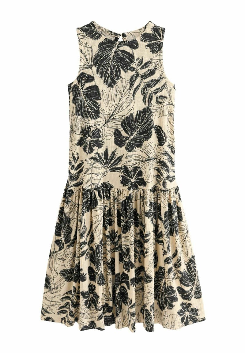 Next Haljina od žerseja - black white floral leaf