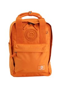 Oranssi kangasreppu, jossa on pehmustetut hihnat, yläkahva, vetoketjukiinnitys, etutasku ja logopatch. Sujuva pinta ja vahvistetut saumat.