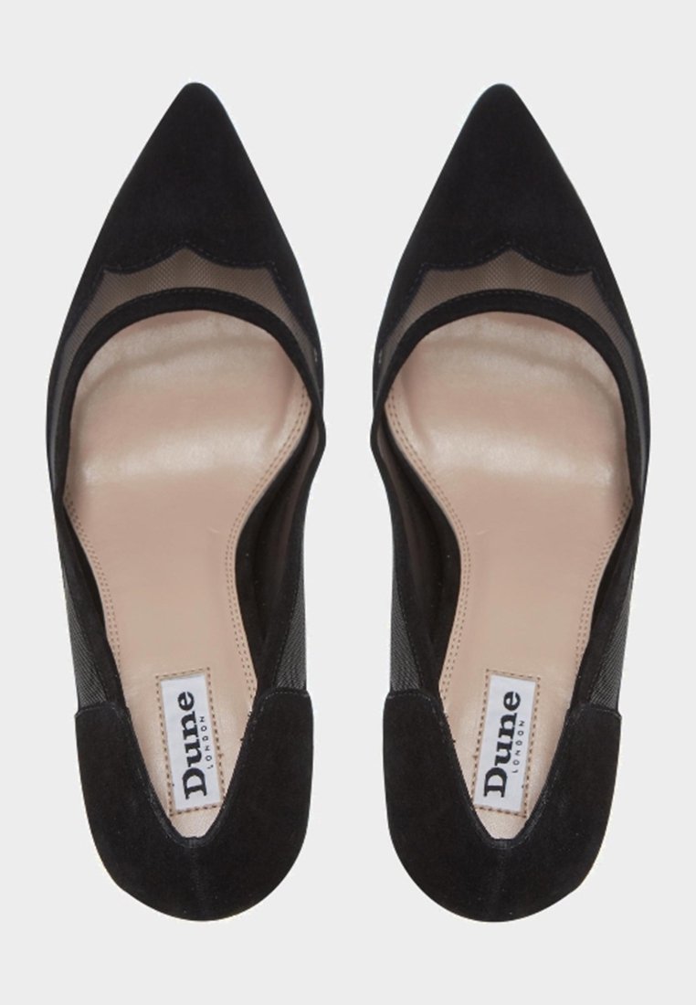 Escarpins Dune Noirs à Nouer – Talons Blocs, Velours, Taille UK 3 – Occasion