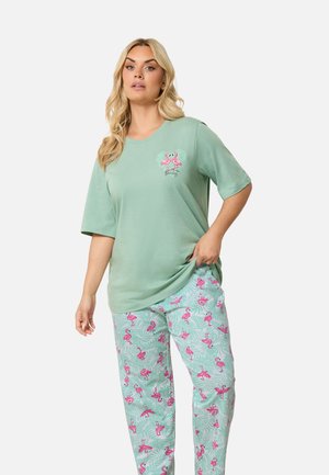 Yours Clothing, PLUS SIZE NIGHTDRESSES & CHEMISES. SET - Nattrøjer / negligé - green