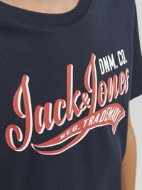 Jack & Jones Junior JJELOGO TEE NECK - T-shirt med print - navy blazer