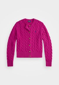CABLE-KNIT WOOL-CASHMERE CARDIGAN - Vest - carmine pink