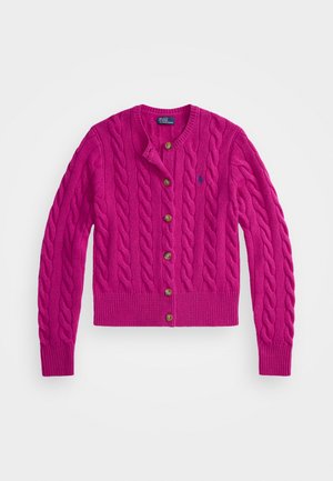 Polo Ralph Lauren CABLE KNIT WOOL CASHMERE CARDIGAN - Cardigan - carmine pink