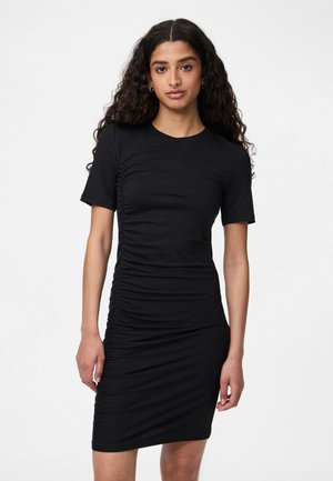 Pieces PCELLY RUCHING DRESS - Jerseykjole - black