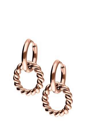 TWISTED CIRCLE HOOPS - Earrings - roségold