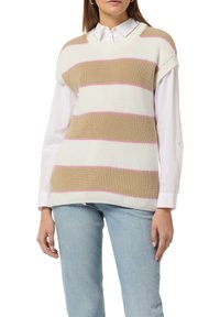 comma casual identity MIT STRUKTUR - T-Shirt print - sandstein