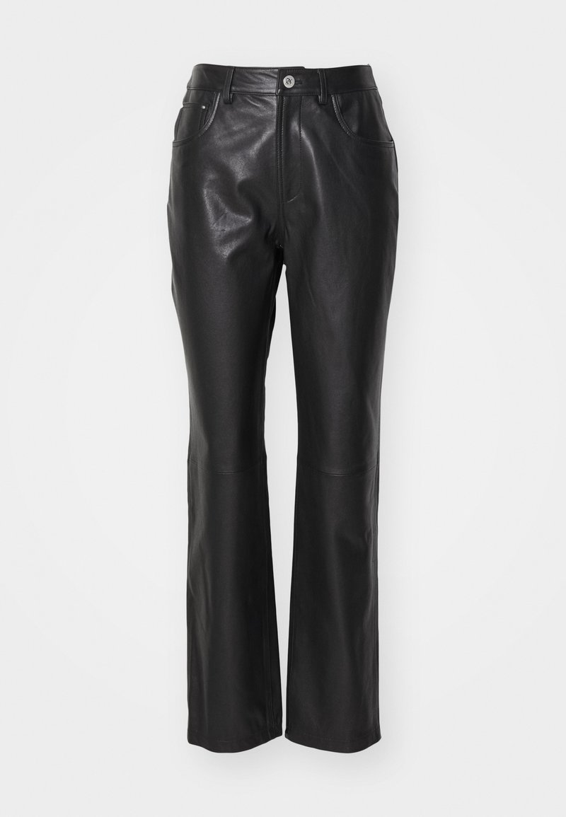 DKNY Leren broek zwart