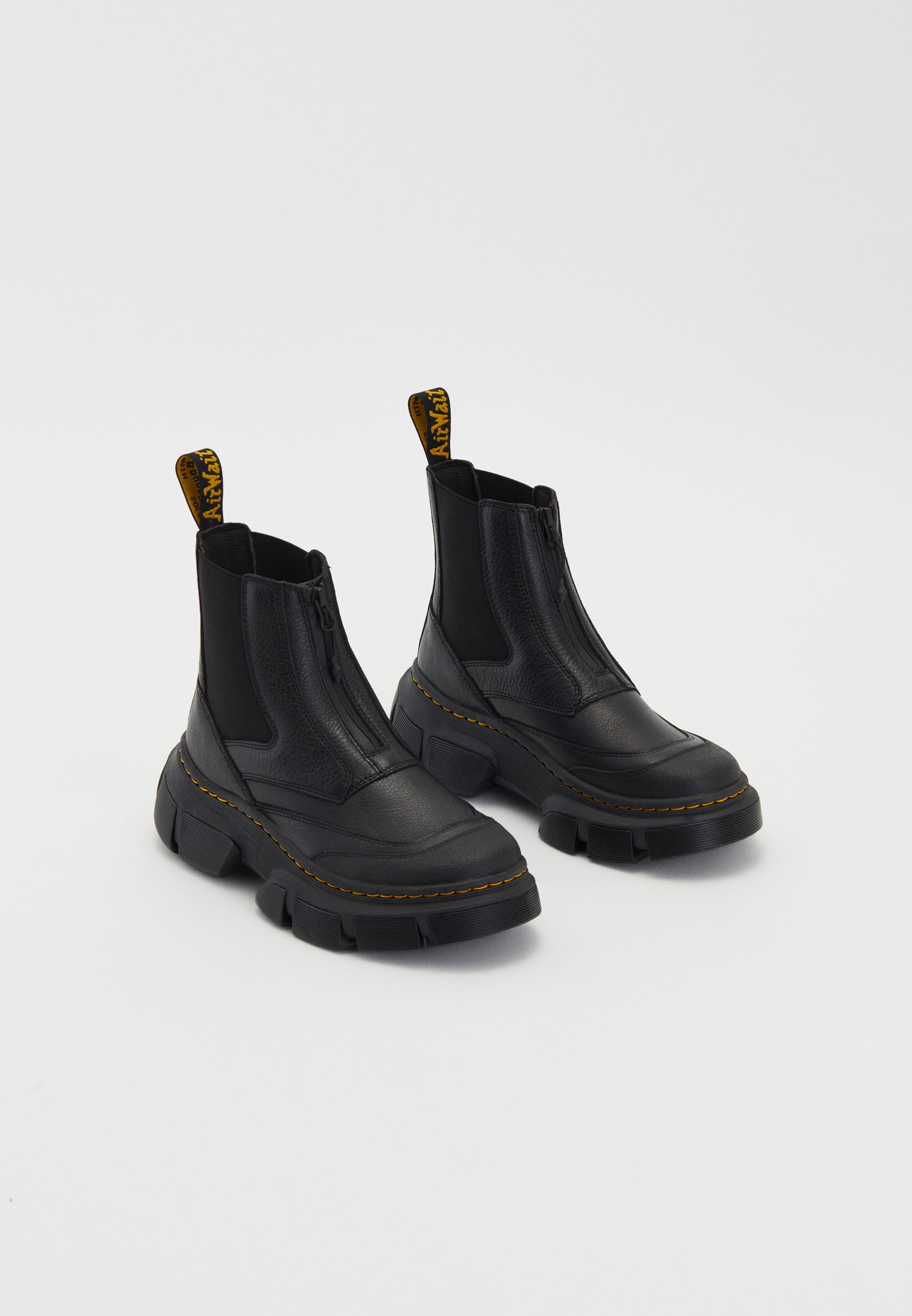 Doc martens: Chunky Black quad Platform Chelsea Boots with Yellow Stitching Dr. Martens 2976 QUAD - Platform ankle boots - black/natural  main image 2
