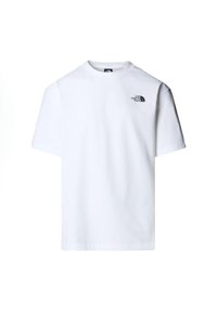 Bílý bavlněný tričko s krátkými rukávy a kulatým výstřihem. Na levé straně hrudi se nachází malé černé logo "The North Face".