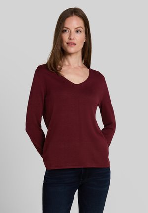TOM TAILOR SWEATER BASIC V-NECK - Πουλόβερ - preppy plum