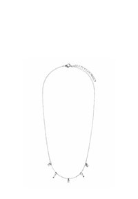 Zilveren ketting met rechthoekige en sferische accenten. Voorzien van een karabijnhaak en een verstelbare lengte met een verlengkettinkje.