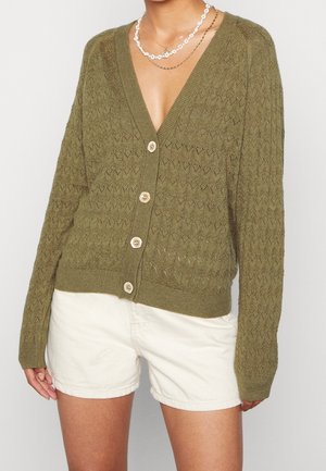 Strickjacke - khaki