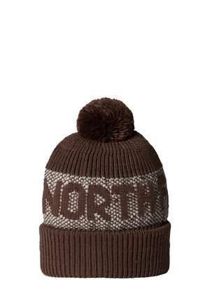 RETRO CABIN BEANIE - Pipo - smokey brown/white dune