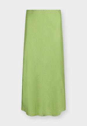 Svetlo zelena, dolga ravna krilo s čistim pasom in gladko teksturo tkanine, prikazano na nevtralni podlagi.