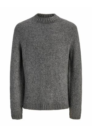 Jack & Jones, KNITTED PULLOVER PLAIN KNITTED PULLOVER - Pullover - dark grey melange