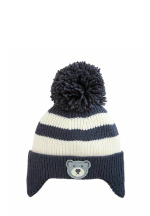 Next STRIPE BEAR POM  - Beanie - navy blue/white