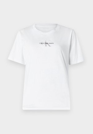 PLUS GRADIENT MONOLOGO SLIM TEE - Trükipildiga T-särk - brilliant white