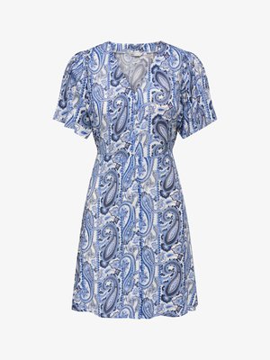 ONLY, ONLEVIDA S/S SHORT DRESS WVN NOOS - Hverdagskjole - coronet blue