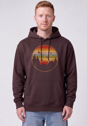 watapparel, SUNSET BERGE & TANNEN UNISEX - Kapuzenpullover - red brown