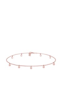 Rosaguld kæde choker med små, runde vedhæng. Har et delikat cirkulært design og en sikker lukning til fastgørelse.