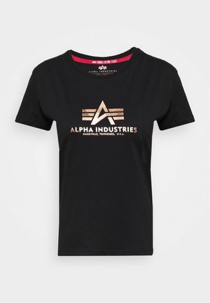 Alpha Industries NEW FOIL - Print T-shirt - black/gold
