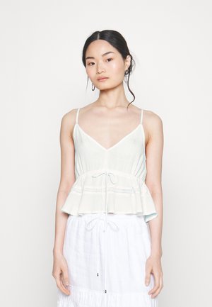 VILA Petite VILIS CROPPED TOP - Bluză - snow white