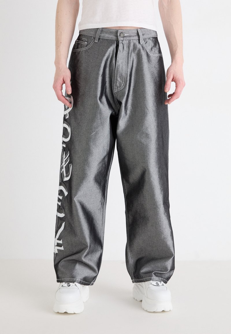 Jaded London CURRENCY SHINY COLOSSUS - Jean large - silver