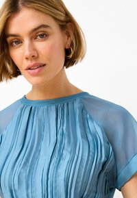 Next PLISSÉ SHORT SLEEVE STANDARD - Bluse - teal blue