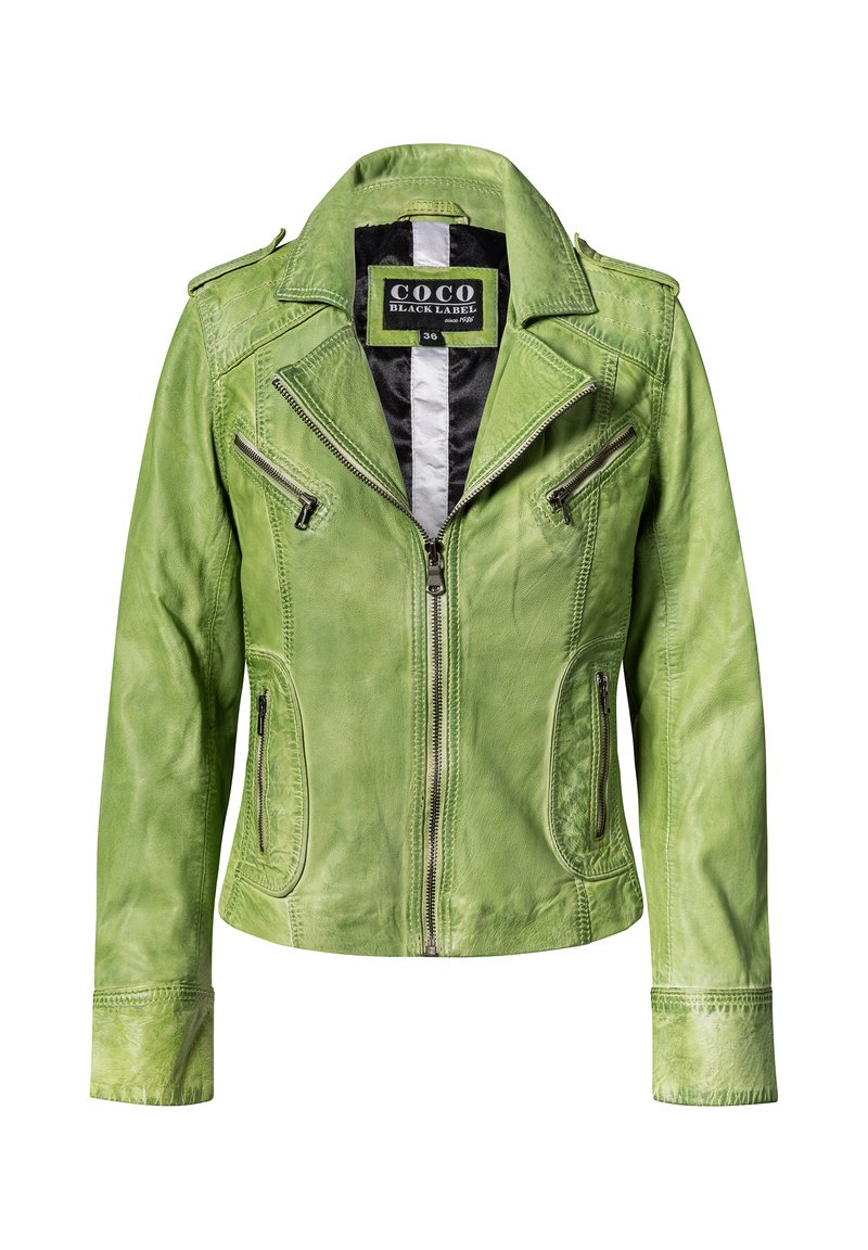 NO N4ME Leren jas - grün