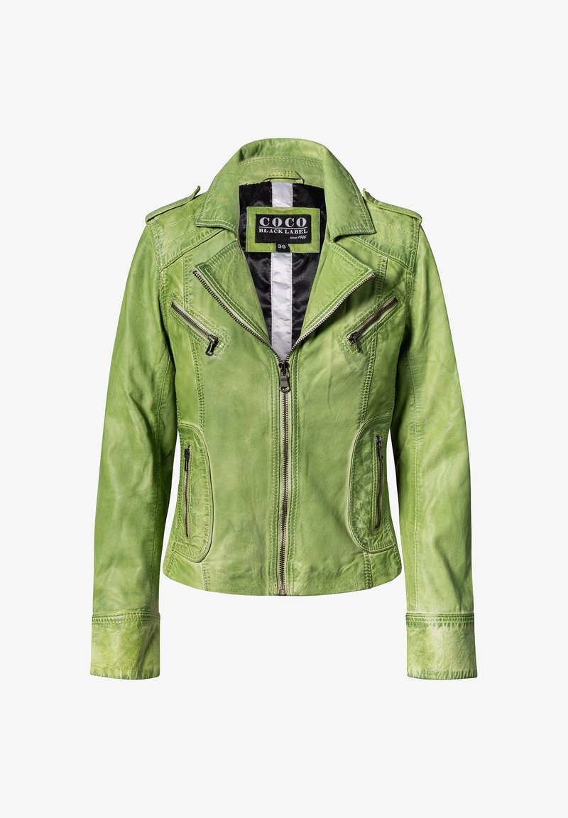 NO N4ME Leren jas - grün