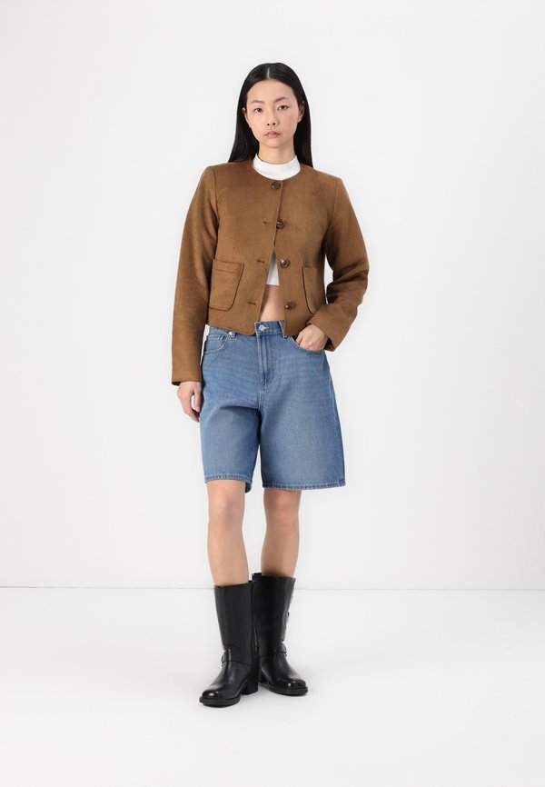 ONLTULIP JACKET  - Faux leather jacket - cognac2