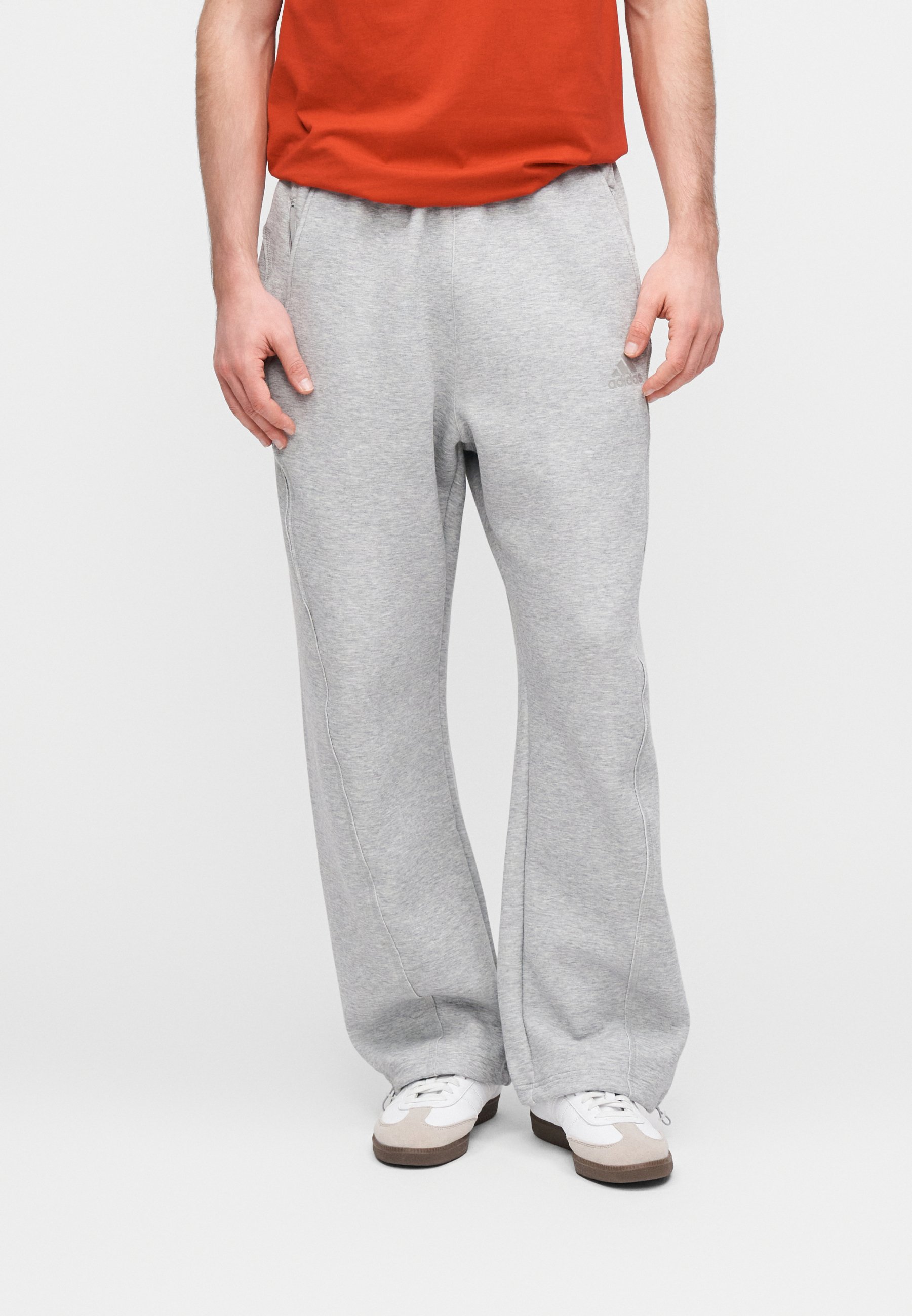 【GRAY】Side open sweat pants Wide Leg Sweatpants Men Tear Awaying Pants 2 Side Snap Open Bottom
