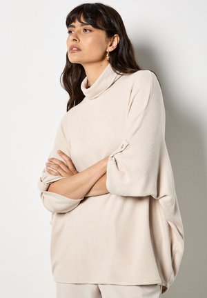 SOFT TOUCH ROLL NECK - Pullover - stone