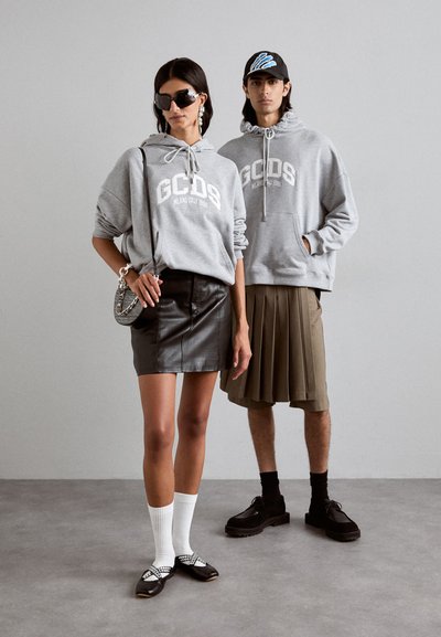 GCDS LOUNGE LOGO HOODIE UNISEX - Felpa - grey