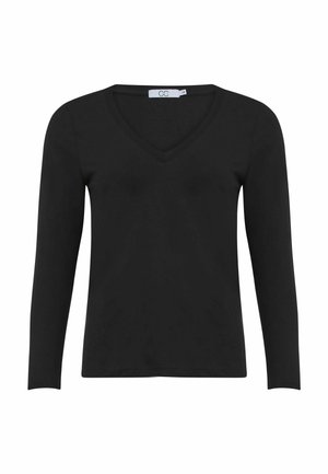 Coster Copenhagen, HEART LONG SLEEVE V-NECK  - Langarmshirt - black