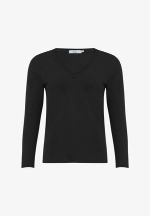 Coster Copenhagen, HEART LONG SLEEVE V-NECK - Langarmshirt - black