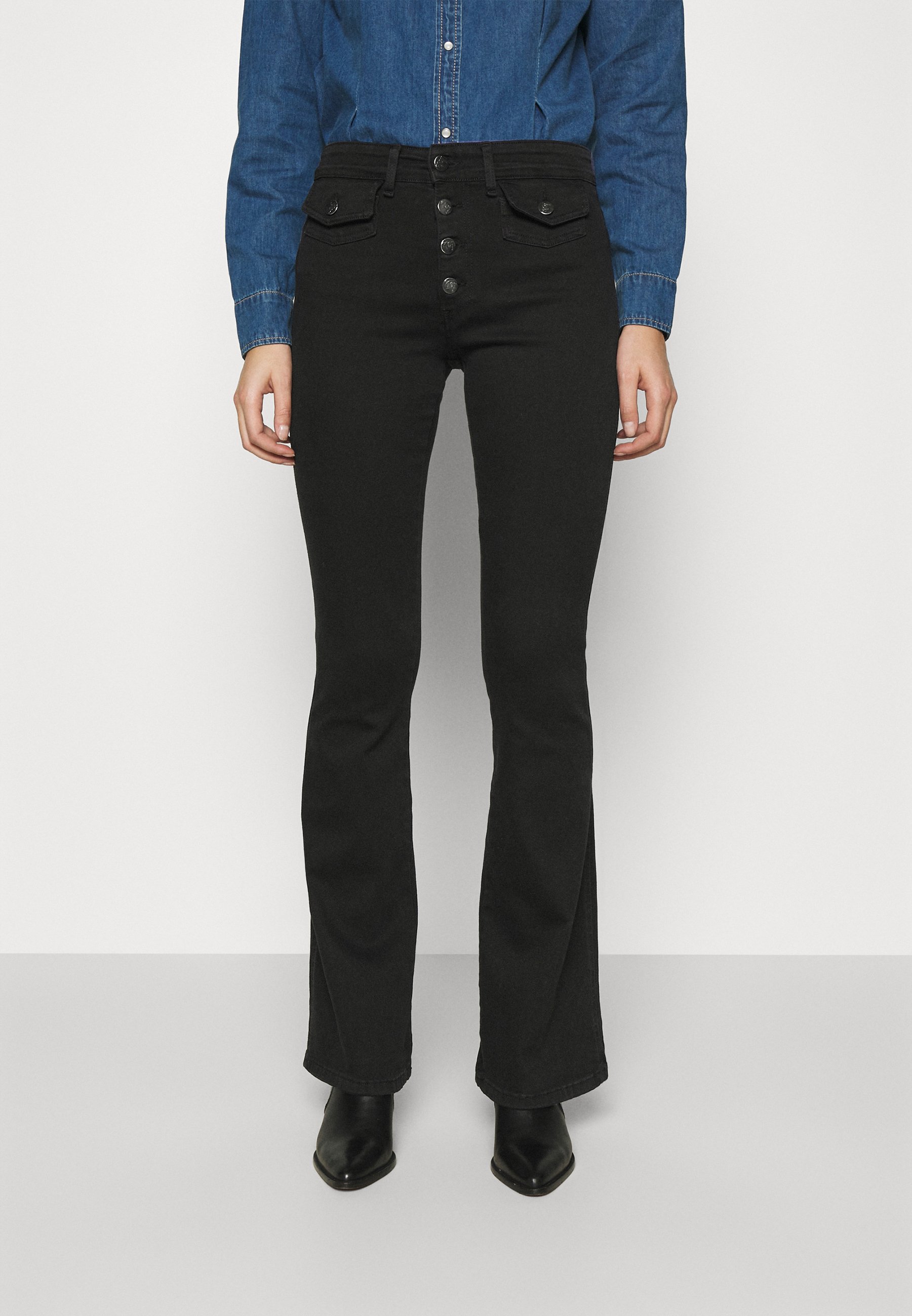 LOIS Jeans YOKO - Flared Jeans - black/Zwart denim/blackdenim - Zalando.be