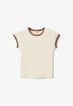 Stefanel, REGULAR FIT WITH STITCHING - T-shirt basic - off-white