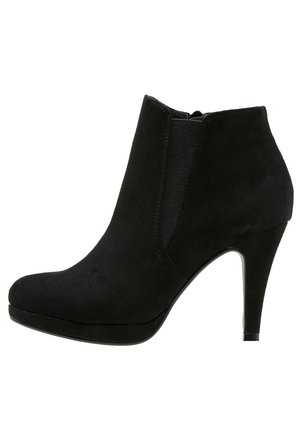 Enkellaarsjes met hoge hak - black
