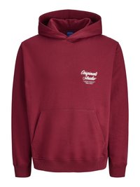 JORNORREBRO TYPO BACK HOOD SN - Φούτερ με κουκούλα - tibetan red