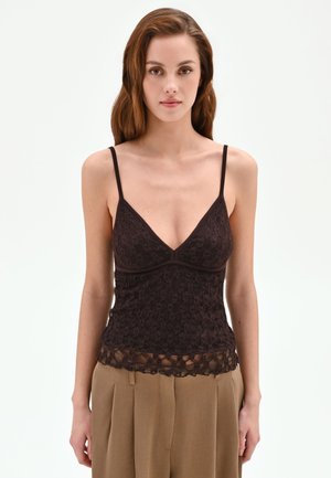 Rinascimento CANOTTA/TOP TINTA UNITA - Débardeur - chocolate