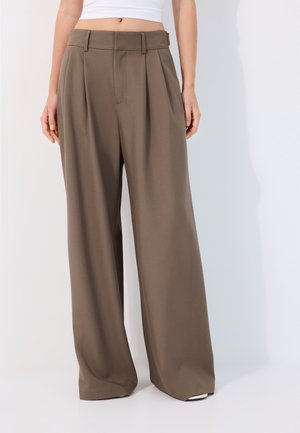 Stradivarius, WIDE-LEG WITH BUTTONS  - Pantaloni - mottled light brown